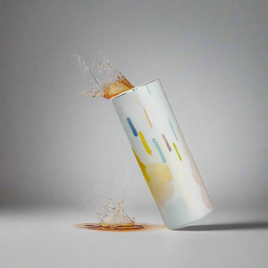 Stainless steel tumbler 20 oz with straw- World on Fire Watercolor