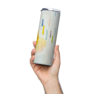 Stainless steel tumbler 20 oz with straw- World on Fire Watercolor