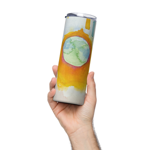 Stainless steel tumbler 20 oz with straw- World on Fire Watercolor